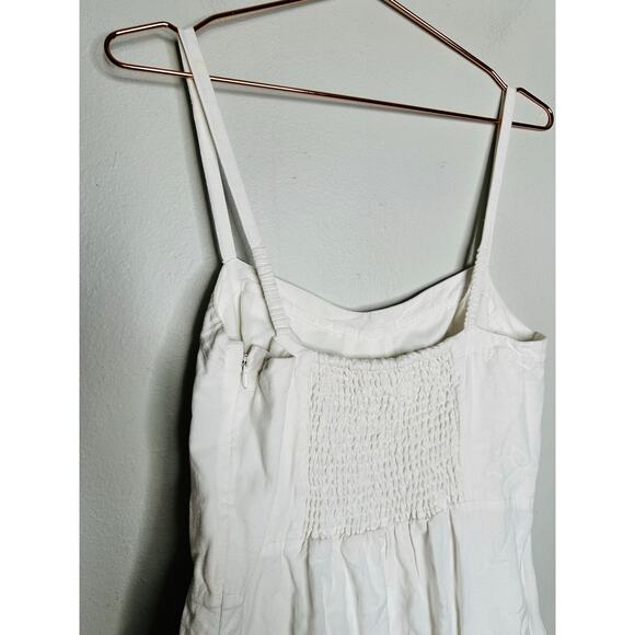 JONATHAN SIMKHAI White Kitzia Linen Cover Up Bustier Midi Dress Size Large - Picture 10 of 12